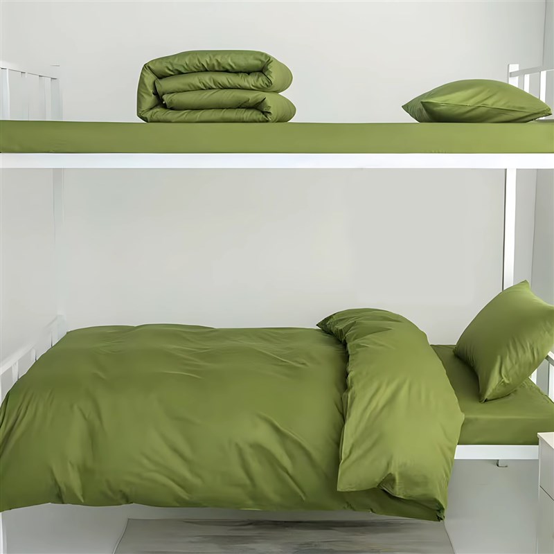 学校专用宿舍纯棉三件套大学生初高中生棉花M被褥六件套经典军绿