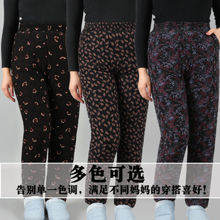 驼绒裤 老人棉裤 宽松大码 奶奶装 女中老年冬加绒加厚高腰弹力保暖裤