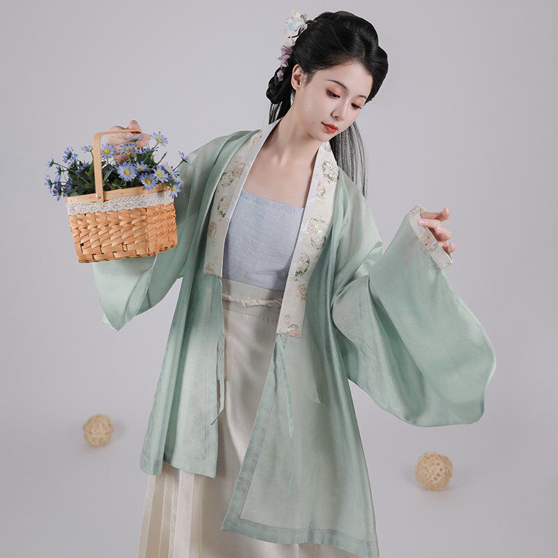 宴平汉服【夏清荷】明制暗花纱对穿交短衫日常春夏秋汉服女款图片