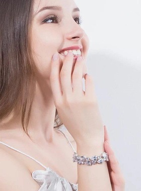 奢华时尚手链女超闪锆石手镯晚礼服配饰新娘结婚饰品生日约会首饰