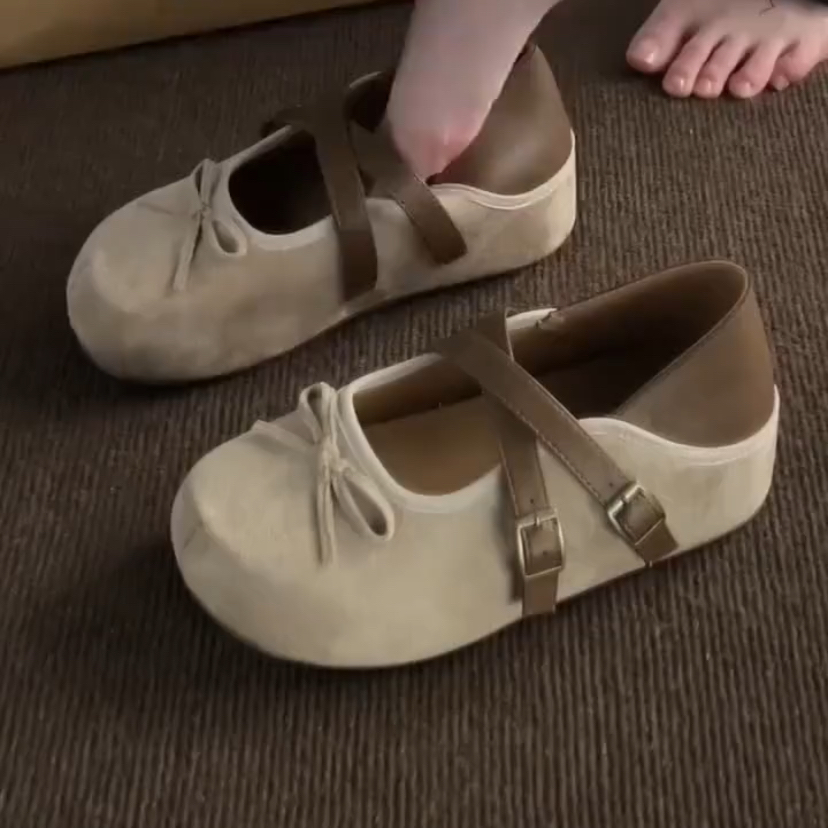 鞋子女2025新款秋季配裙子浅口玛丽珍复古厚底内增高勃肯鞋女卡其