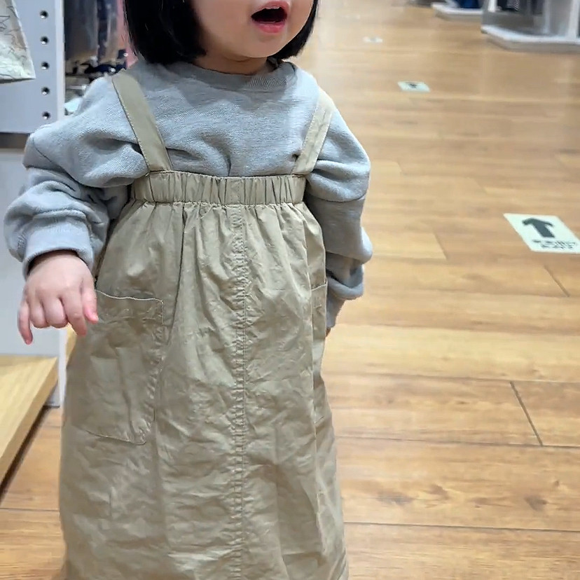 韩版童装女童2025秋冬款加厚夹棉中长款宝宝吊带复古工装连衣裙潮