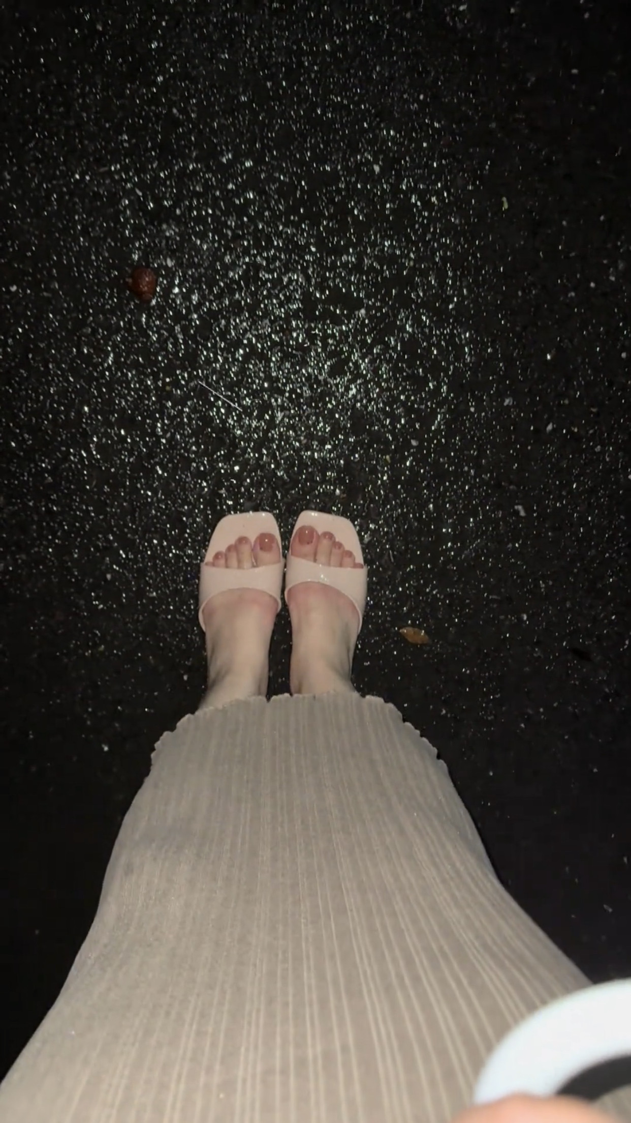 时尚外穿凉鞋女款夏季2025新款百搭细跟露趾高跟鞋浅口一字拖