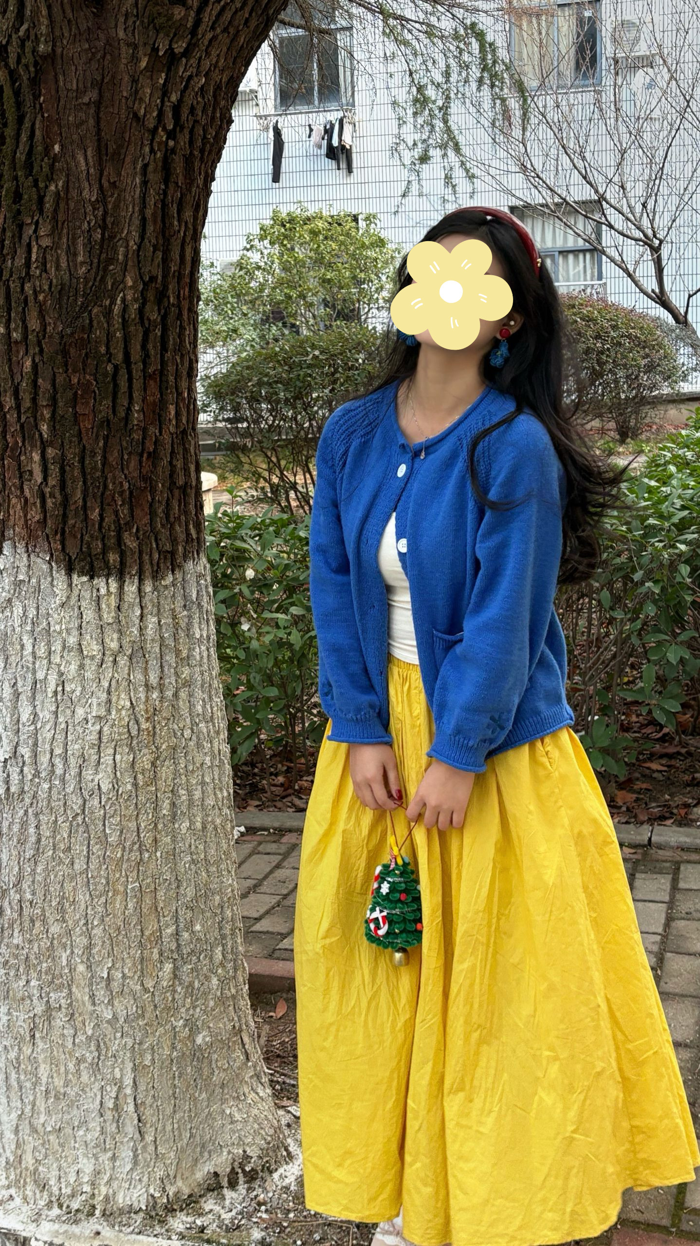 外套女士秋冬季新款灯笼袖蓝色上衣克莱因蓝针织开衫毛衣外套女