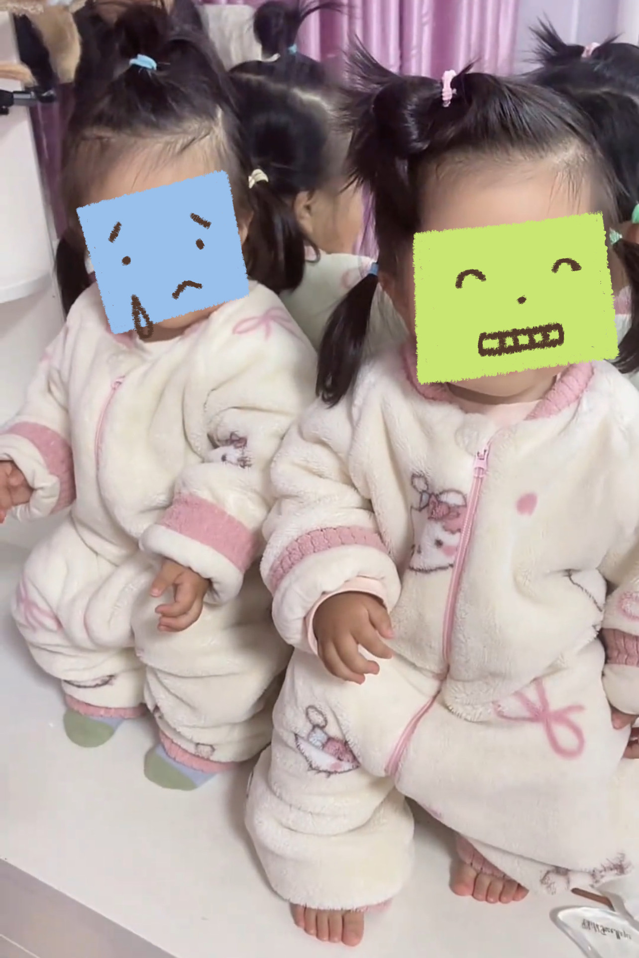 冬季加厚加绒保暖kt猫粉白色小童宝宝珊瑚绒睡衣秋冬连体儿童