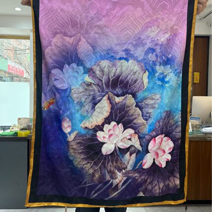 双面老料香云纱桑蚕丝真丝长巾围巾两用气质百搭披肩新款高档l礼