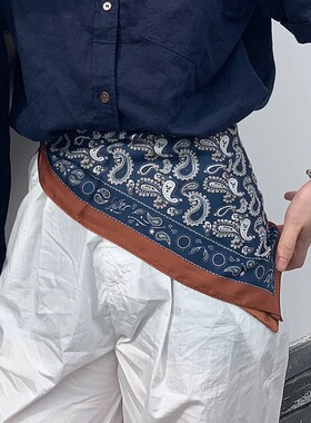 方丝巾腰带女细装饰连衣裙简约百搭复古腰带配裙子时尚牛仔裤腰饰