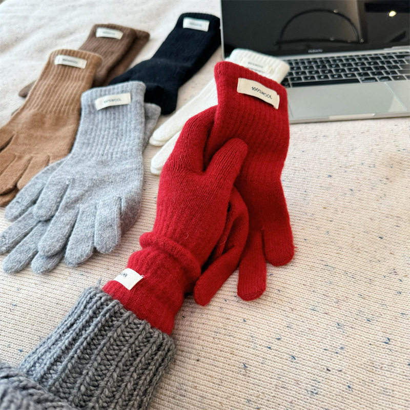 100%羊毛~可触屏~美利奴高品质!韩国长款手套女冬季针织毛线保暖