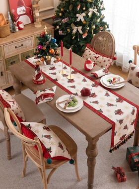 新年桌旗轻奢高i端床尾旗电视柜餐桌装饰茶几婚庆斗柜红色桌布盖