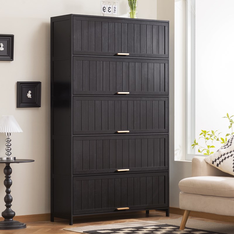 简易书架带门书柜分层置物架落地卧室家用多层储物柜客厅收纳柜子