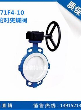 D371F4-10对夹蝶阀四氟涡轮对夹蝶阀DN50 80 100 125 150 250 350