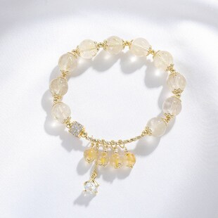 【粉黛佳人】草莓晶手链女招桃花转运金发晶草莓晶手串送礼物