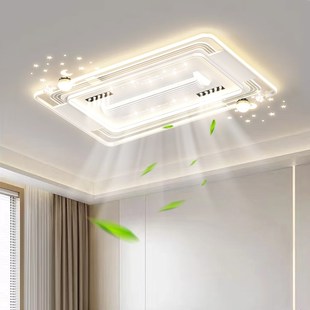 无扇叶吸顶客厅风扇灯2024年新款现代简约智能卧室风扇一体灯静音