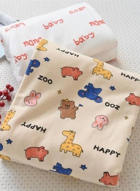 纯棉针织床单210*235cm卡通不跑床亲肤透O气可铺可盖加厚全棉床品