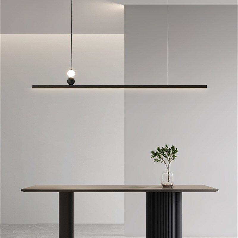 设计感餐厅吊灯意式轻奢风极简现代简约餐桌吧台书房一字长条灯具,家装灯饰光源,餐厅吊灯,淘宝优惠券,粉丝福利购,淘宝优惠卷