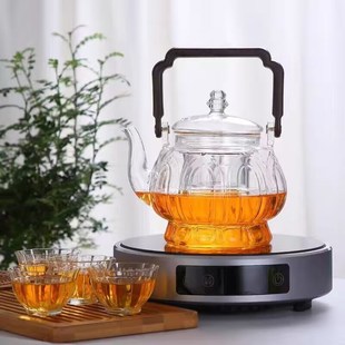 加厚青莲高硼硅玻璃壶壶r蒸煮一体玻璃壶茶具烧水家用耐热大容量