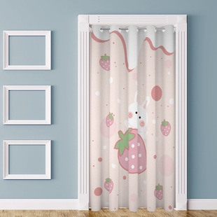 卡通布艺门帘隔断帘家用空调挡风厨房试衣间厕所卧室小清新免打孔