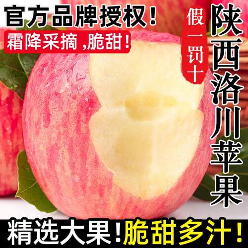 陕西洛川红富士苹果脆甜新鲜水果整箱10斤包邮糖心丑苹果精选大果