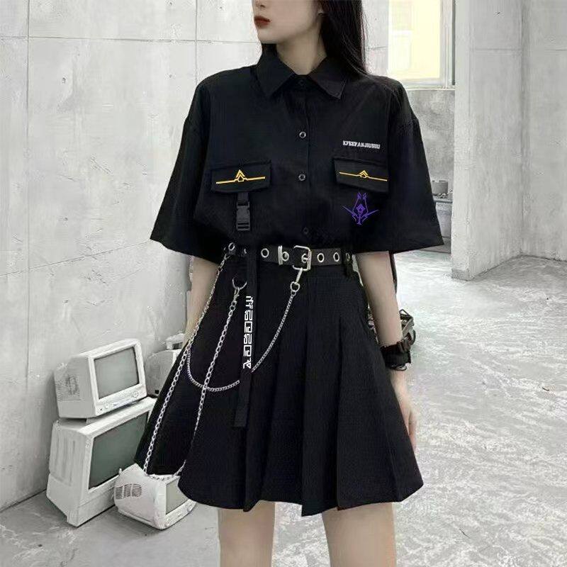 动漫周边赛诺jk制服套装男女学生衬衫二次元痞帅工装衬衣服暗黑风