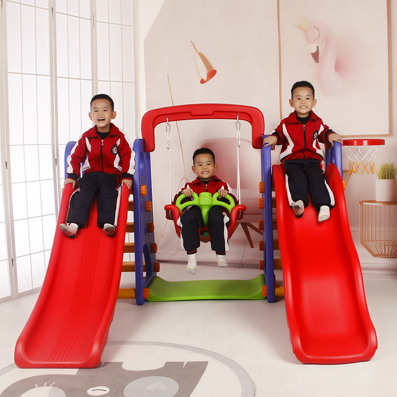 儿童室内家用滑梯双人滑滑梯多功能两人滑梯秋千组合玩具塑料玩具