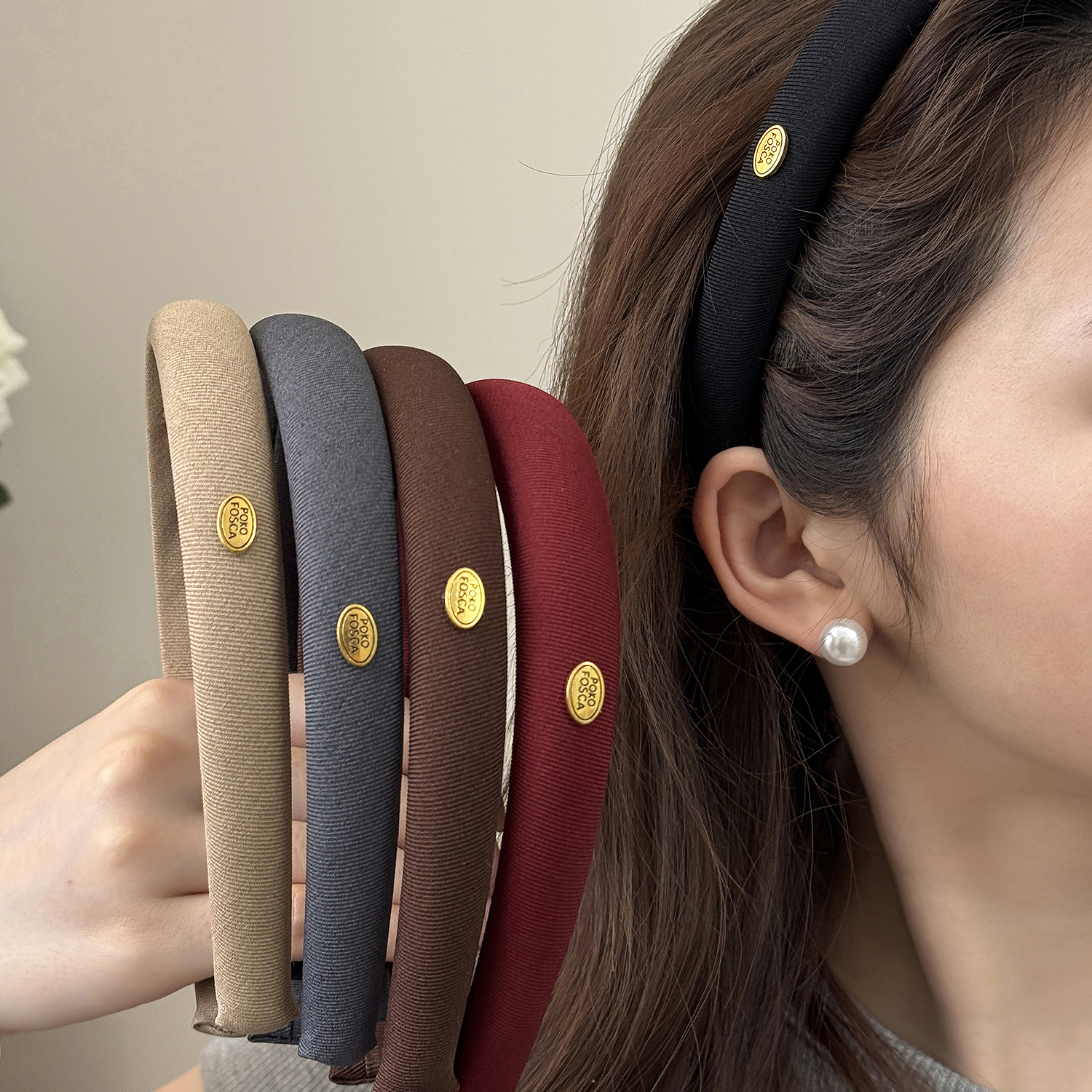 复古质感春夏新款金标字母压发发