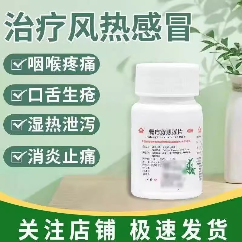 感冒发热咽痛 湿热腹泻拉稀 解毒利湿止泻 金页复方穿心莲片100片