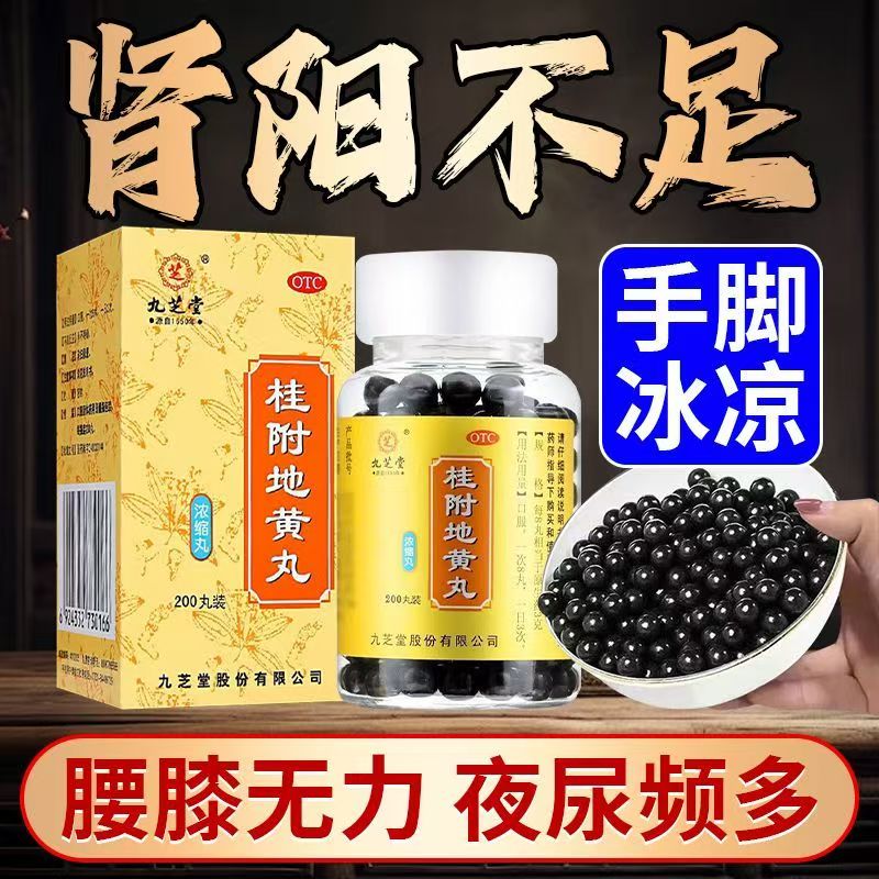 肢冷尿频腰膝酸软 肾阳不足温补肾阳 畏寒 九芝堂桂附地黄丸200丸