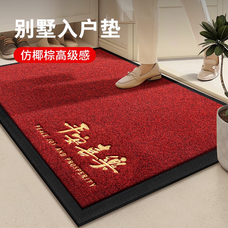 入户门地垫2025新款高级仿椰棕客厅进门垫耐脏免洗防滑门外脚垫子