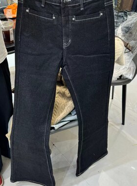 显长腿低腰修身裤子黑色紧身微喇叭牛仔裤女秋20Q24新款小个子长
