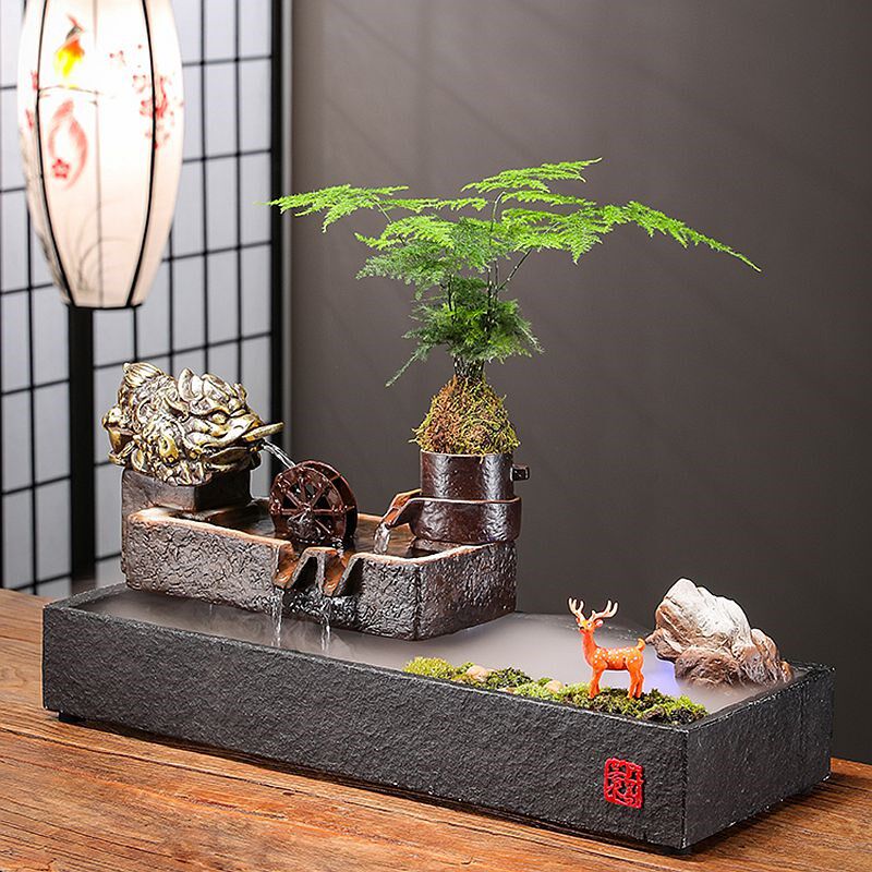 流水摆件招财喷泉循环水创意鱼缸装饰办I公室客厅家居桌面乔迁礼,家居饰品,流水摆件,淘宝优惠券,粉丝福利购,淘宝优惠卷