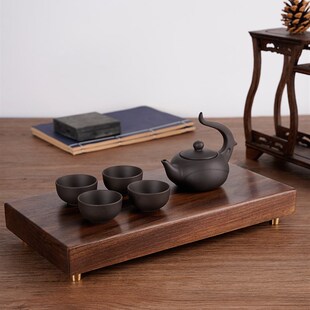 黑胡桃木制底座摆件工艺品花瓶佛像奇石新中式木质实木底座刻字