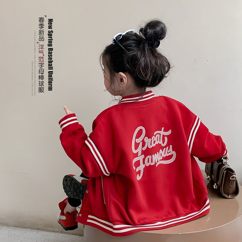 女童外套2025早春新款时髦洋气女孩夹克衫宝宝春装上衣儿童棒球服图片