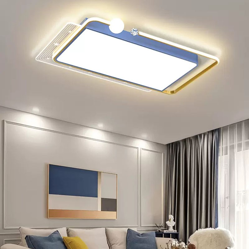 平板LED吸顶灯亚克力超薄北欧简约卧室餐客厅大灯具三色光可110V