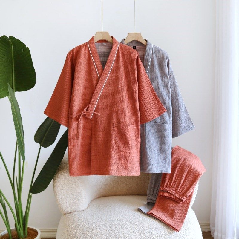 情侣国风汉服纯棉纱布睡衣家居服E七分袖长裤男女日式和服套装,女士内衣/男士内衣/家居服,睡衣/家居服套装,淘宝优惠券,粉丝福利购,淘宝优惠卷