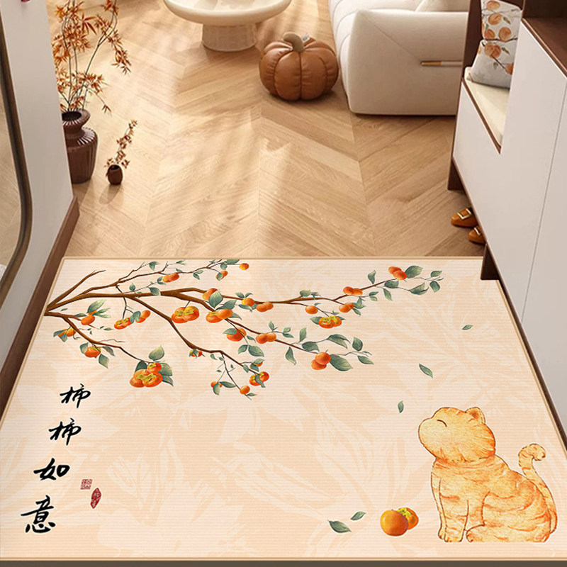 入户门地垫新中式进门门口地毯耐脏防滑玄关换鞋脚垫2024新款家用