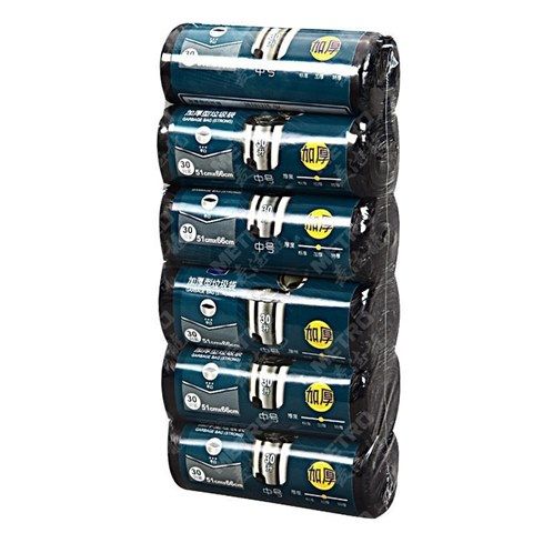 麦德龙塑料袋承重加厚垃圾中号汤水51*66cm30L黑色垃圾袋厨余特厚