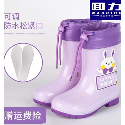 儿童雨鞋女童防滑水鞋中大童雨靴男童中筒耐磨雨水鞋卡通轻便胶鞋