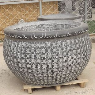 石雕青石鱼缸仿古石头花盆荷花石缸养鱼老式石槽室内庭院户外雕塑