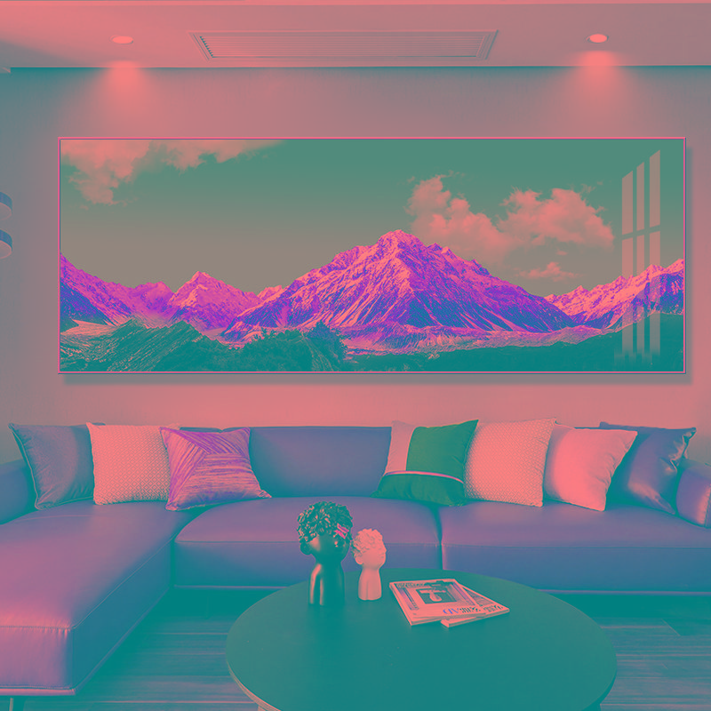 新款背靠金山客厅装饰画寓意好现代轻奢一整副沙发背景墙挂画