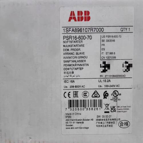 psr16-600-70 abb软启动器 全新（瓠子电子）