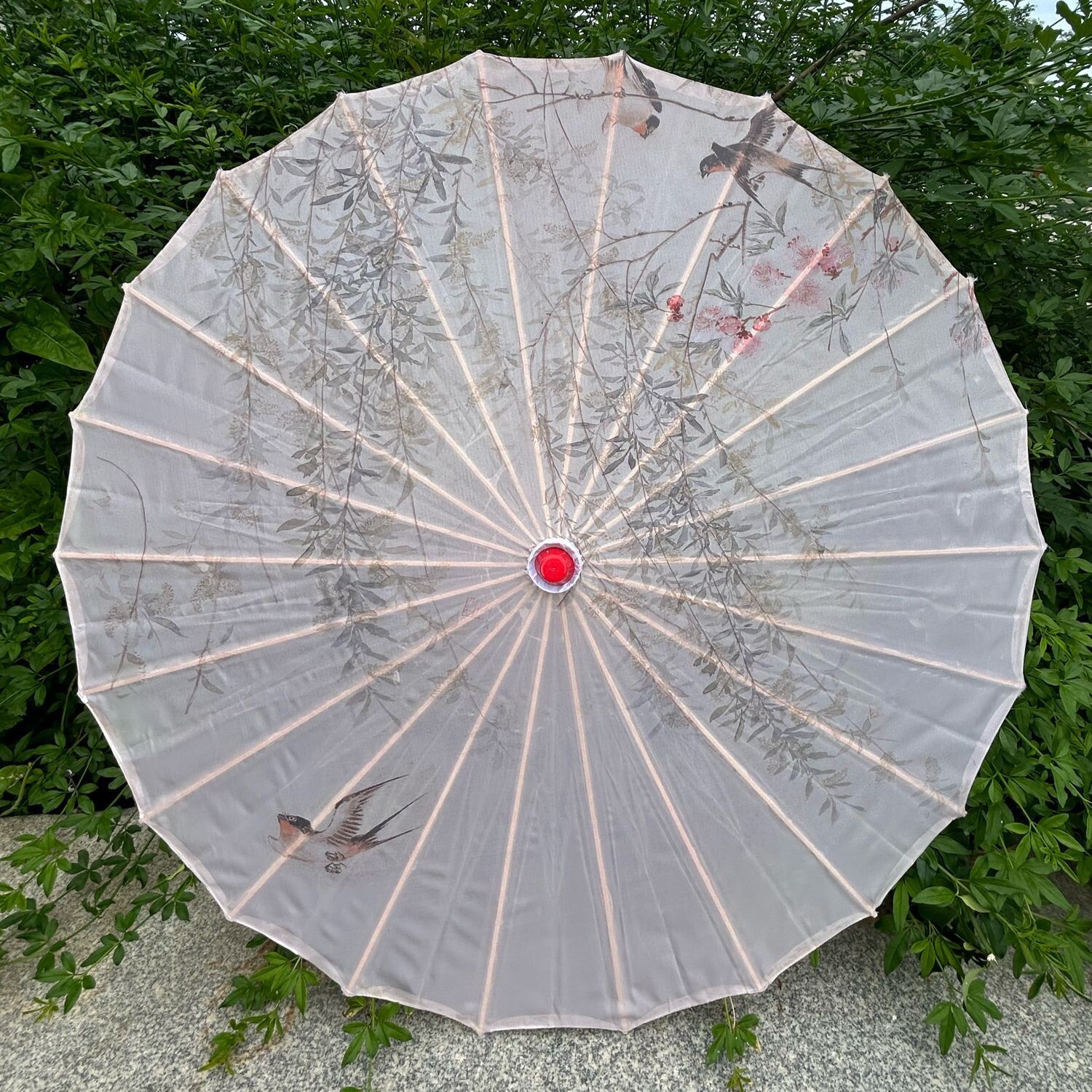 油纸伞古风红色汉服风道具绿色中国古典舞蹈花伞纸伞晴雨两用儿童