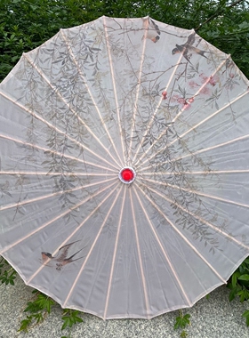 油纸伞古风红色汉服风道具绿色中国古典舞蹈花伞纸伞晴雨两用儿童