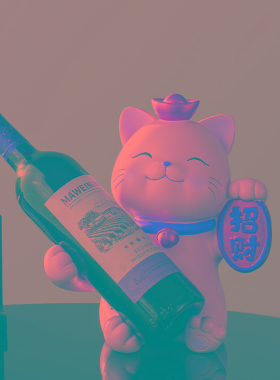 红酒架摆件轻奢高档餐边酒柜装饰家居客厅乔迁新居礼招财猫
