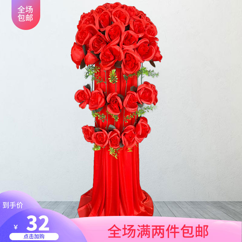 新款升降路引特价花篮开业活动花柱42头花引路拱门花门路引仿真花