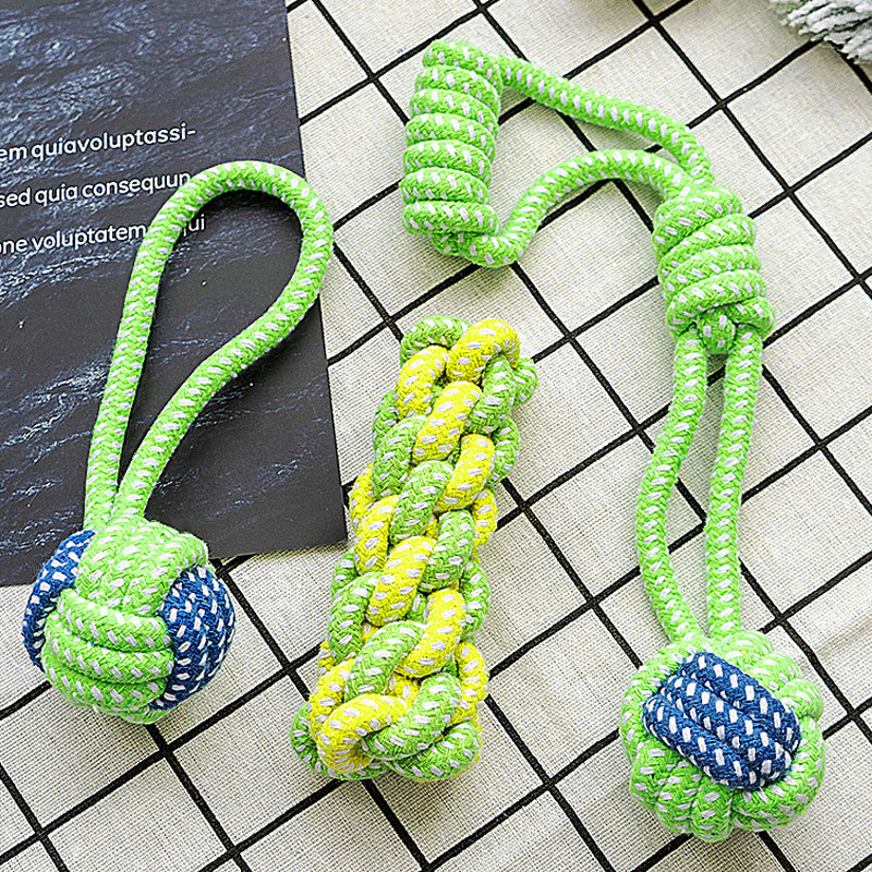 狗狗玩具耐咬磨牙绳结球小狗咬绳子拉布拉多金毛边牧幼犬互动拔河