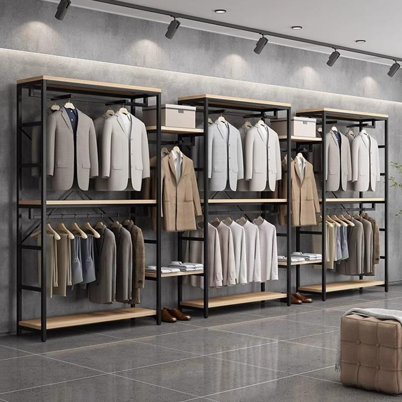 服装展示架双层落地衣架场男女童装货架铁艺展柜组合挂衣服