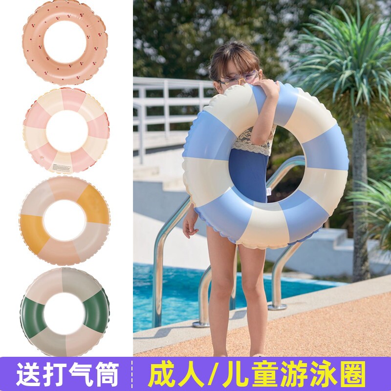 游泳圈儿童加厚ins网红复古成人泳圈可爱宝宝3岁防侧翻救生腋