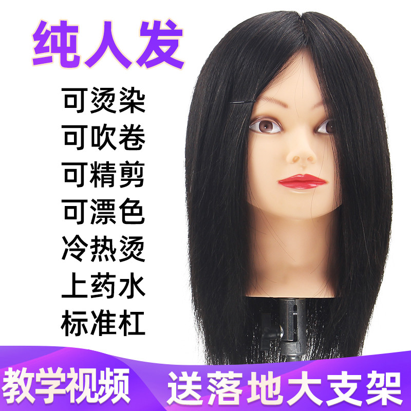 美发头模特头全真学徒真发理发店练习剪发烫染吹专用公仔头假人头