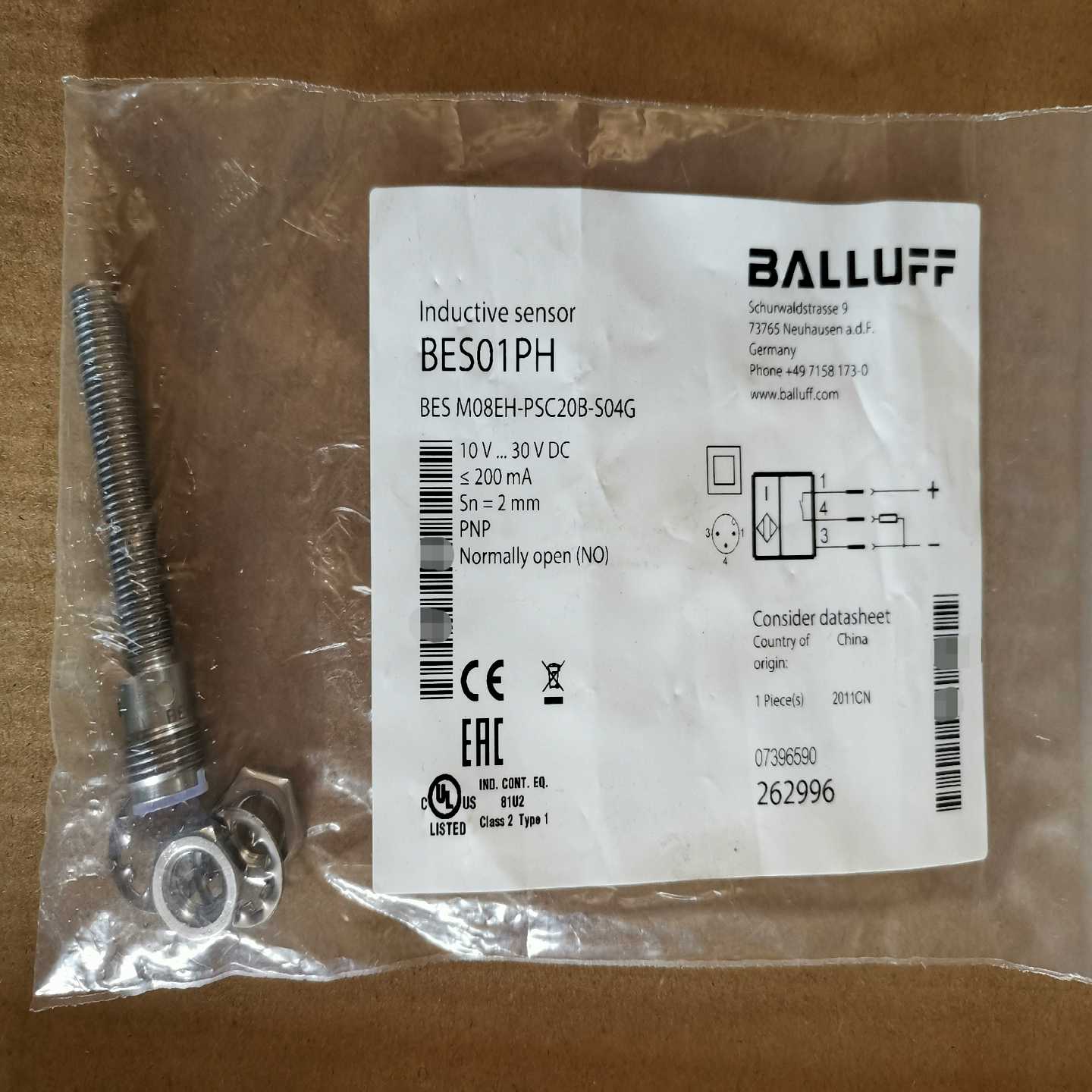 BALLUFF 巴鲁夫BES01PH，BES M08EH-P~询价