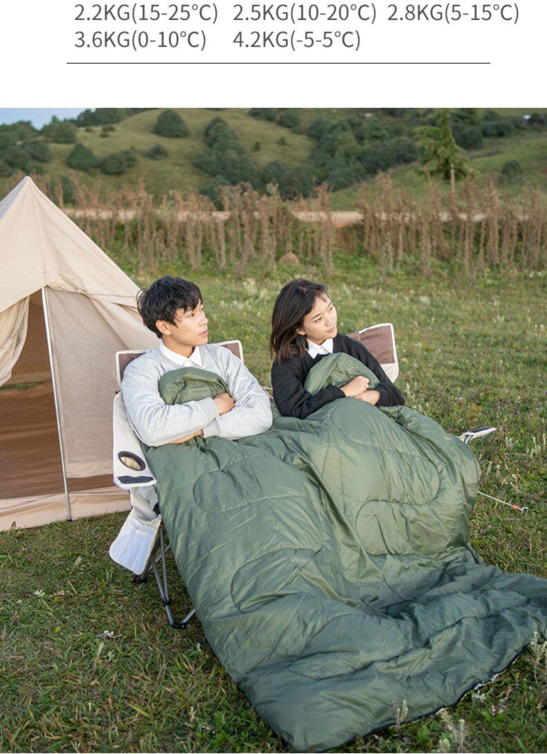 Дорожный портативный универсальный спальный мешок для двоих для кемпинга для взрослых, для влюбленных, увеличенная толщина 